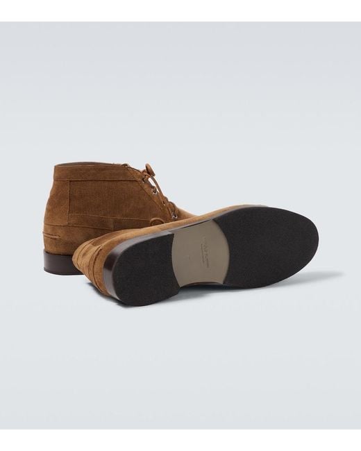 Manolo Blahnik Brown Rhinebeck Suede Desert Boots for men