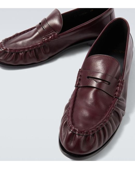 Saint Laurent Brown Le Loafer Supple Leather Penny Loafers for men
