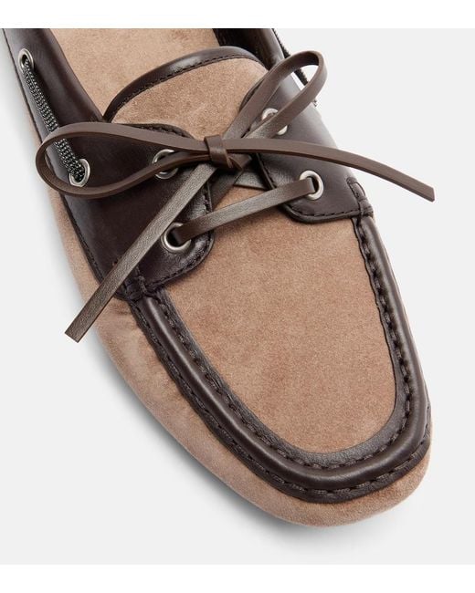 Brunello Cucinelli Brown Monili Suede Mules