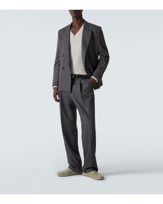 Tod's White Gommino Suede Loafers for men