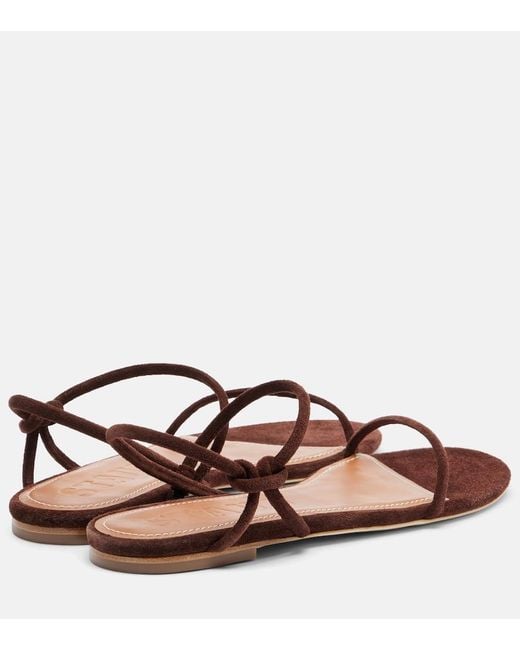 Staud Brown Laurel Suede Sandals
