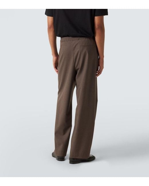 The Row Brown Ari Wool Wide-Leg Pants for men
