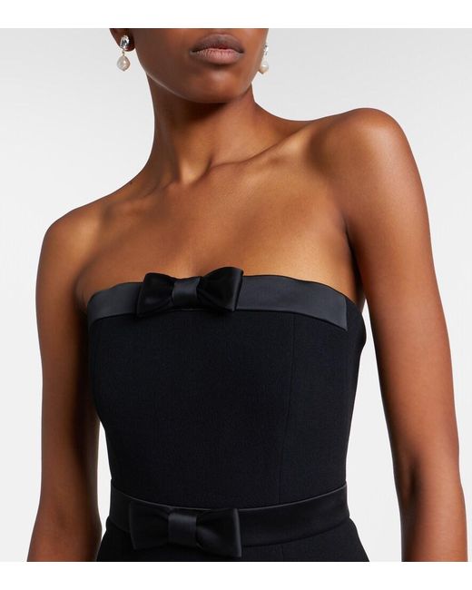 Rebecca Vallance Black Zendaya Crepe Satin-Paneled Corset Gown