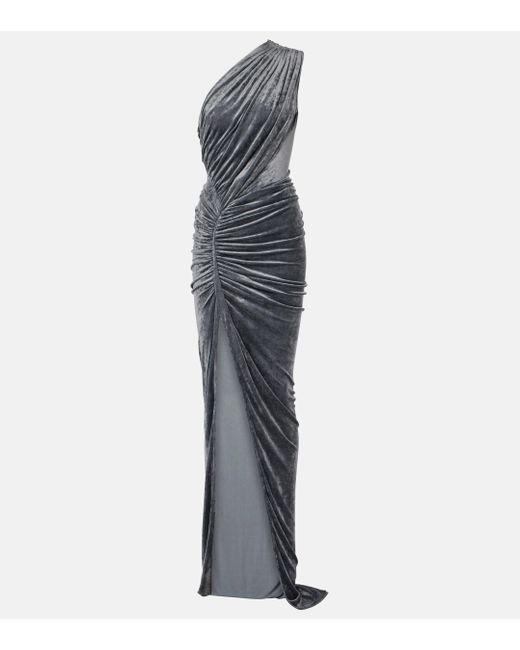 Rick Owens Gray Avra Ruched Velvet Gown