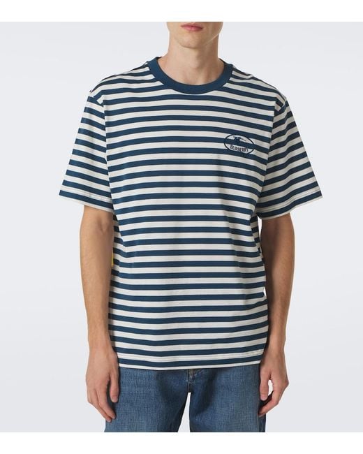 Burberry Blue Ryan Striped Cotton Jersey T-Shirt for men