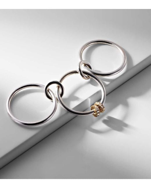 Spinelli Kilcollin White Ring Aus Sterlingsilber Mit 18Kt Gelbgold Mit Diamanten