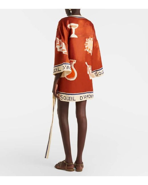 ALÉMAIS Red X Lrnce Soleil D'Amour Printed Wrap Dress