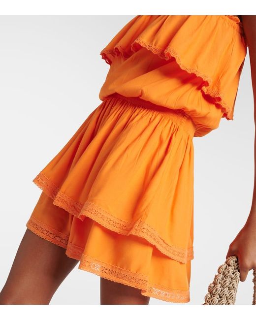 Vestido corto bandeau Salma a capas Melissa Odabash de color Orange