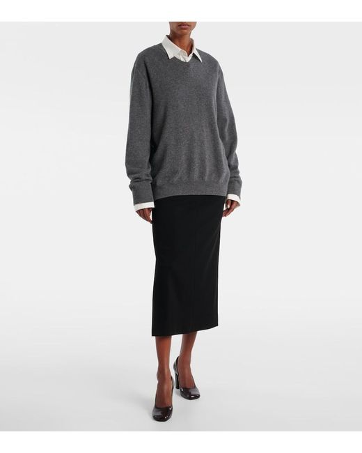The Row Gray Ligeia Cashmere Sweater
