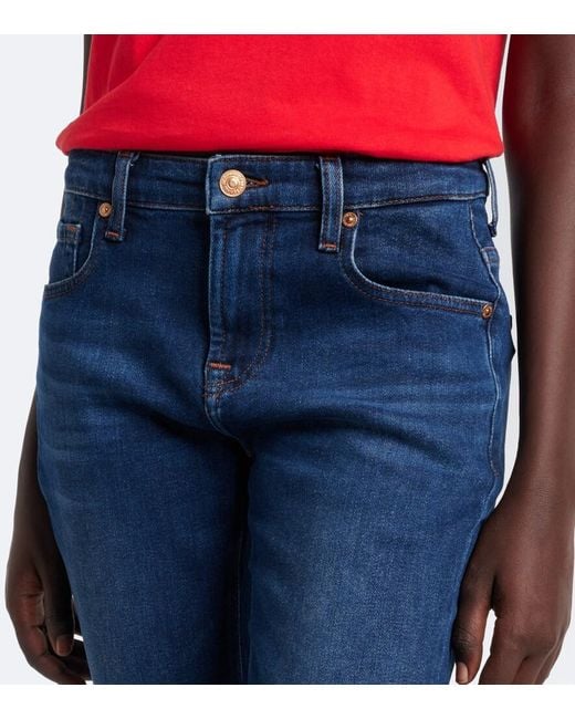 7 For All Mankind Blue Slim Skinny Jeans