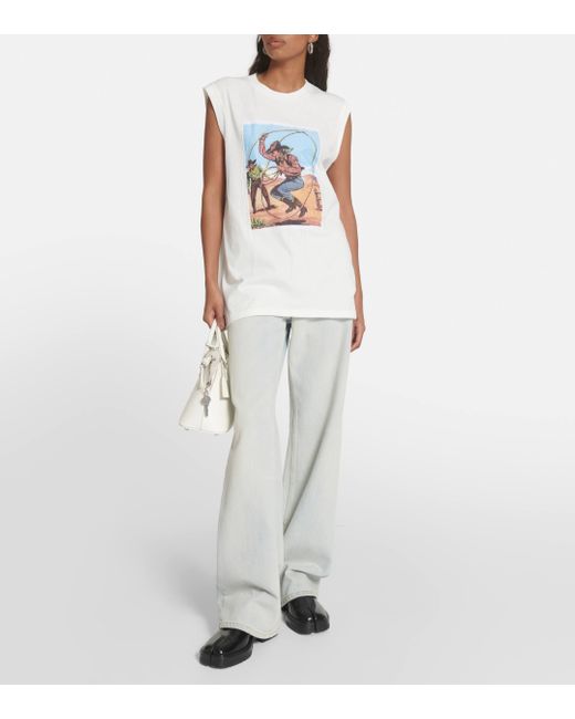 T-shirt imprime en coton Maison Margiela en coloris White