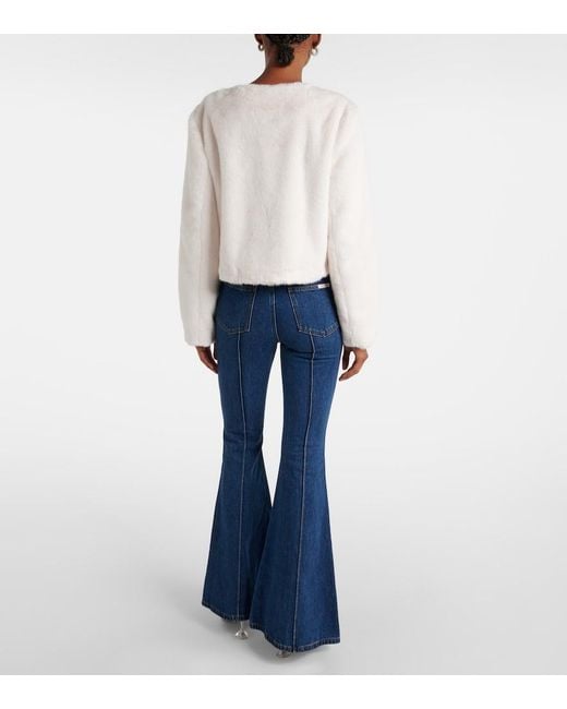 Self-Portrait White Faux Shearling Jacket