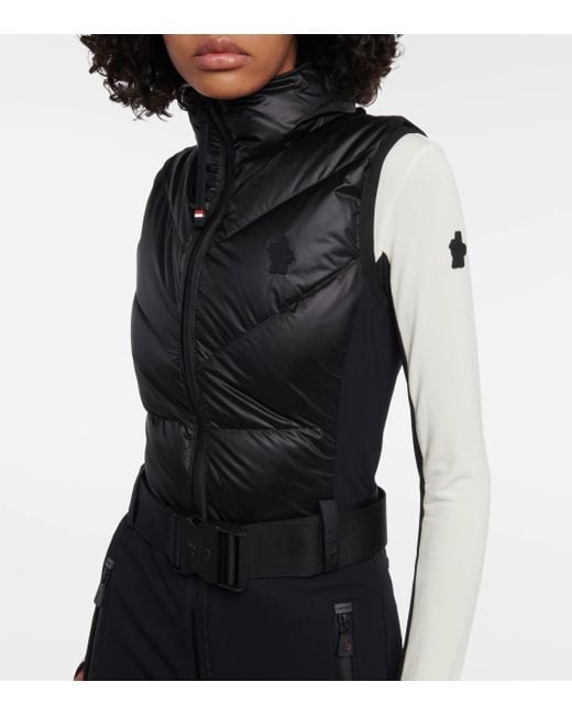 3 MONCLER GRENOBLE Black Quilted Down Ski Suit