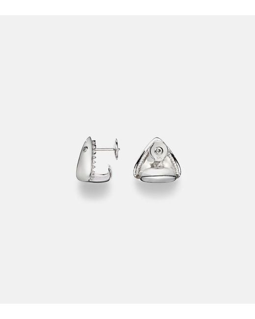 Yvonne Léon White Requin 9Kt Earrings With Diamonds