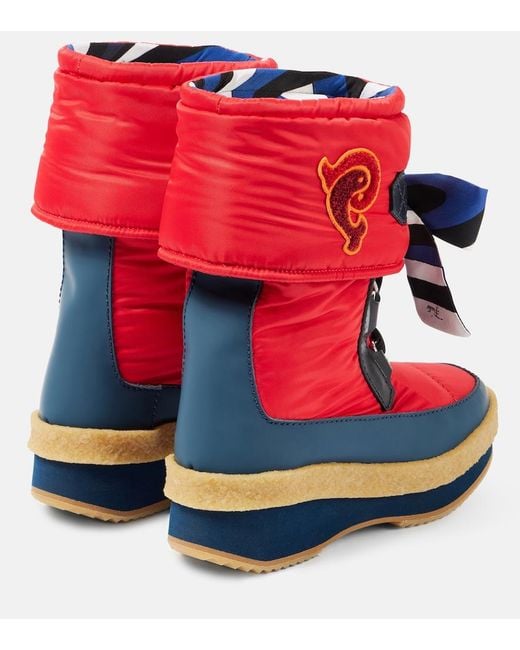 Emilio Pucci Red Iride Snow Boots