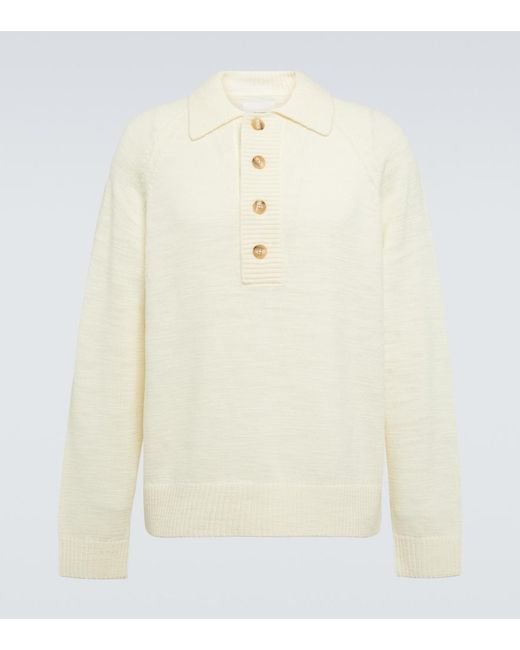 King & Tuckfield White Wool Sweater for men