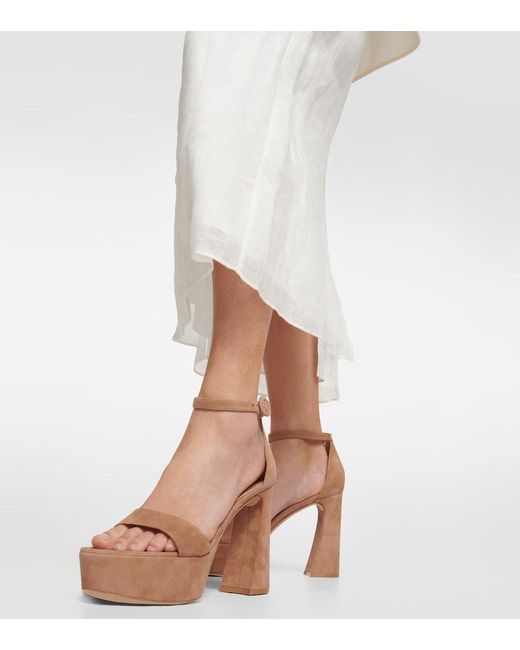 Gianvito Rossi Brown Sheridan Suede Platform Sandals