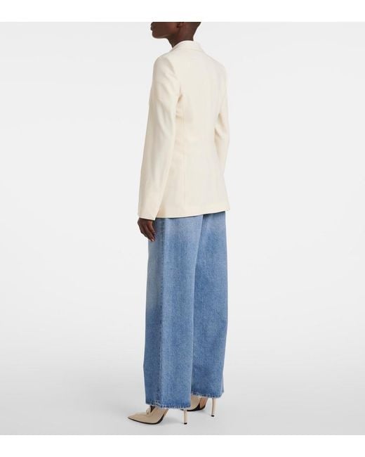 FFORME Natural Bennet Wool-Blend Crepe Blazer