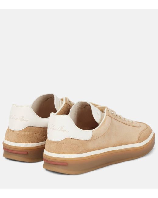 Loro Piana Natural Tennis Walk Suede Sneakers