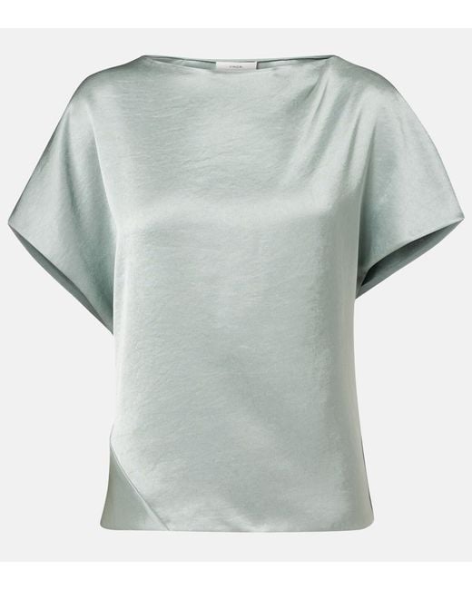 Vince Blue Satin Top