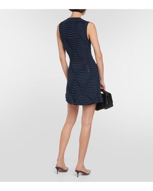 Alaïa Blue Alaia 3d-knit Minidress