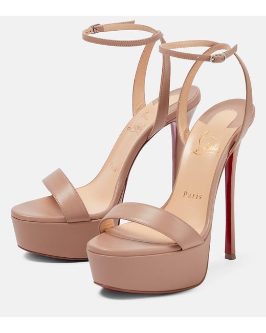 Loubi Queen 120 Leather Sandals in Brown - Christian Louboutin