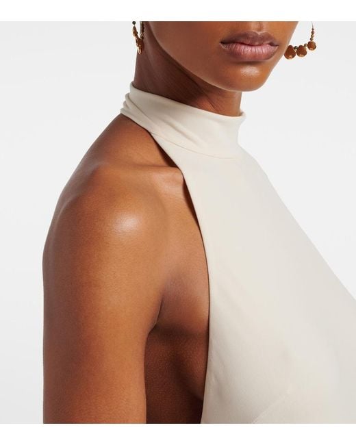 Bananhot White Zoya Halterneck Maxi Dress