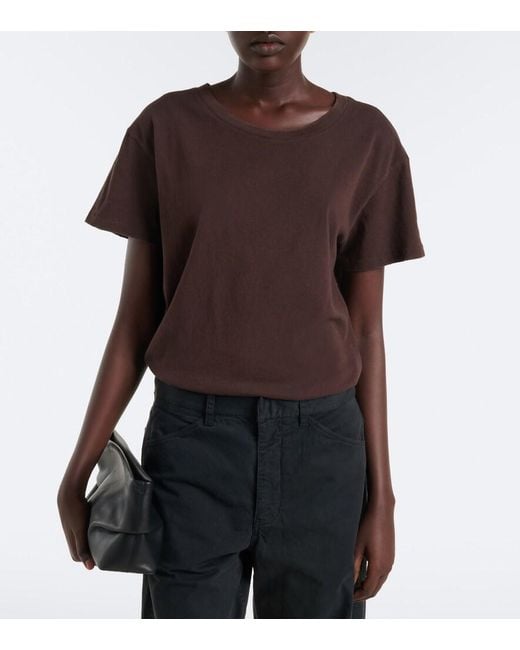 Nili Lotan Brown Brady Cotton Jersey T-Shirt