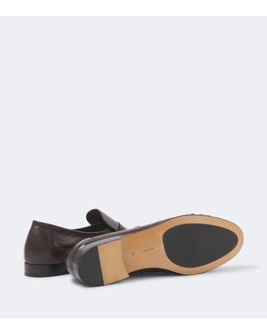 The Row Brown Soft Leather Loafers for men