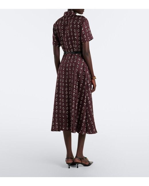 Altuzarra Purple Kiera Printed Silk Shirt Dress