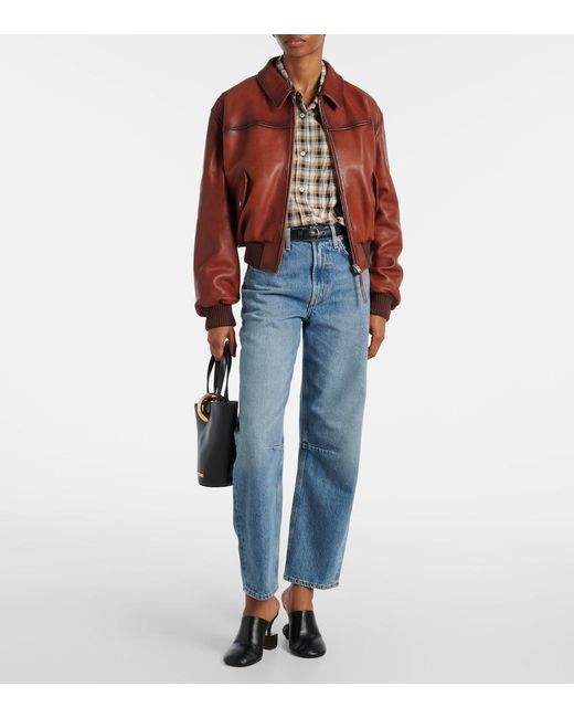 Citizens of Humanity Blue Miro High-Rise Cropped Barrel-Leg Jeans