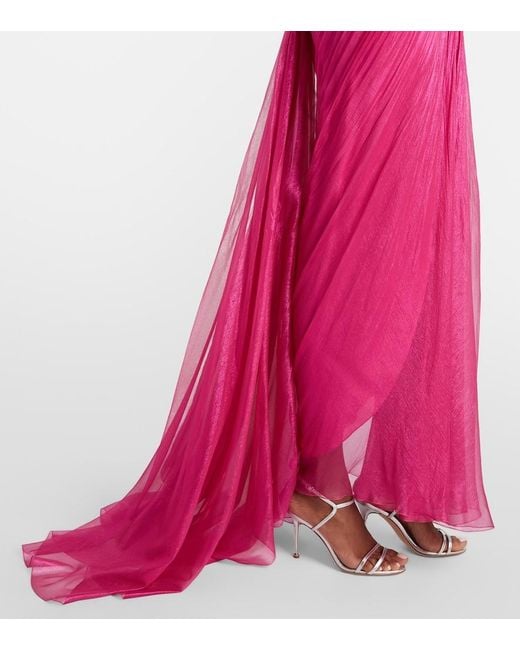 Maria Lucia Hohan Red Lupita Draped Silk Gown