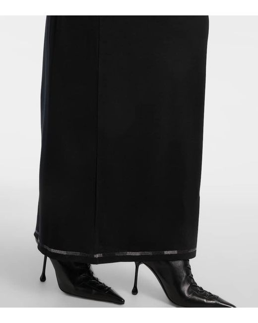 Jean Paul Gaultier Black Bedrucktes Maxikleid Aus Jersey