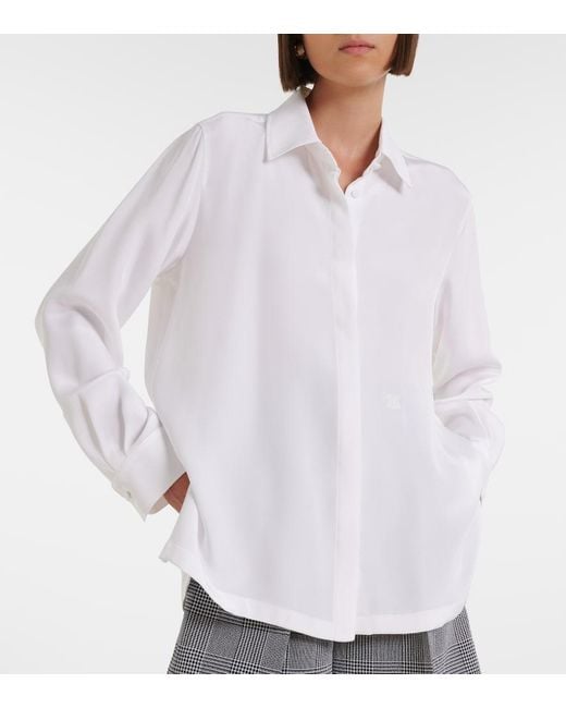 Max Mara White Silk Crepe De Chine Shirt