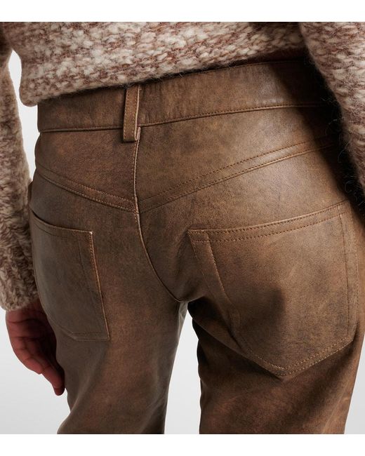Pantalon Droit Vanel En Cuir Isabel Marant en coloris Brown