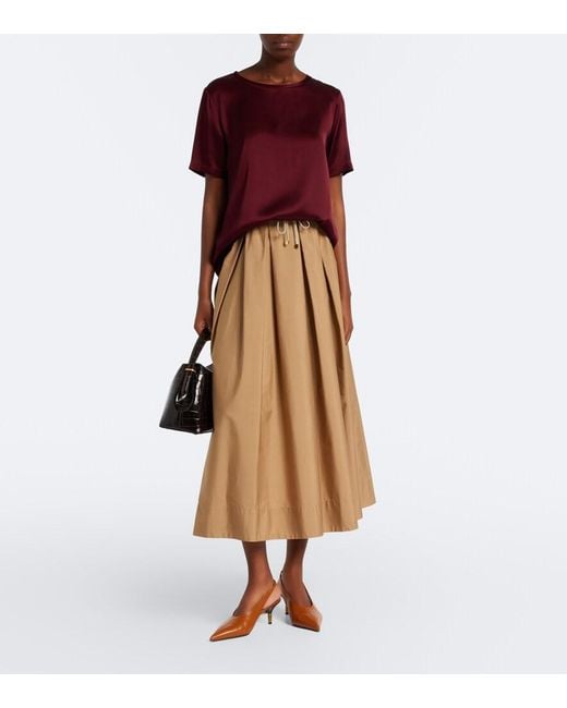 Max Mara Red Satin T-Shirt
