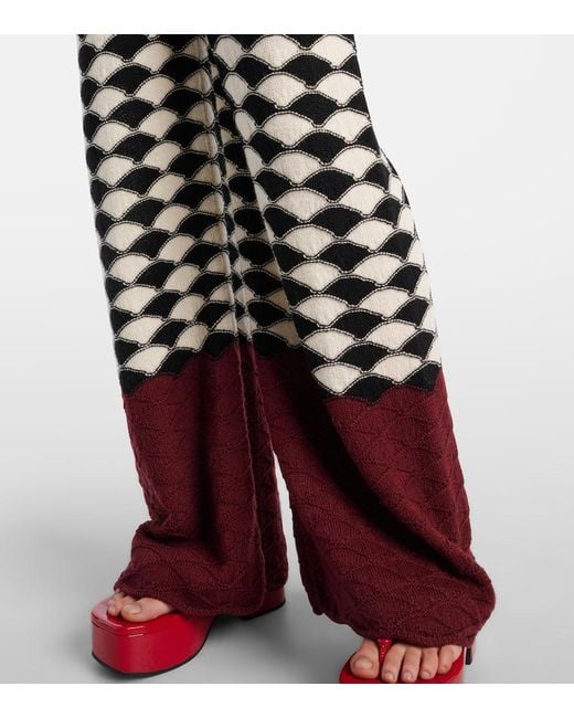 LaDoubleJ Red Lounge Wool Wide-Leg Pants