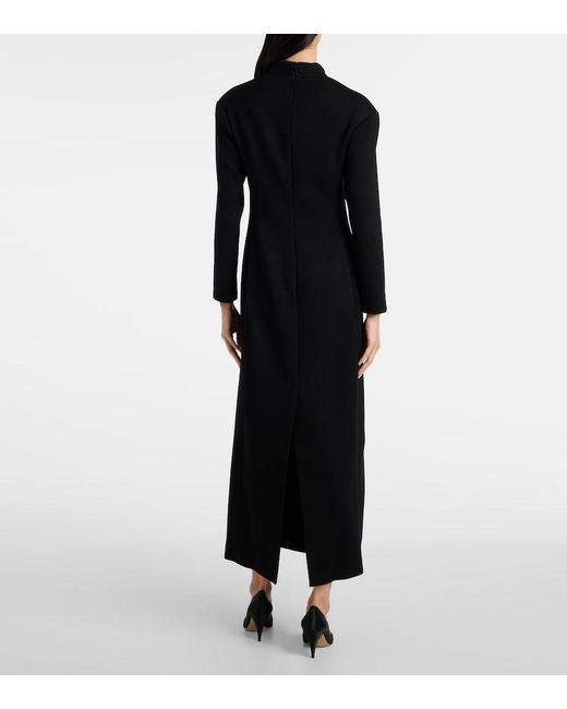 The Row Black Arno Wool Maxi Dress