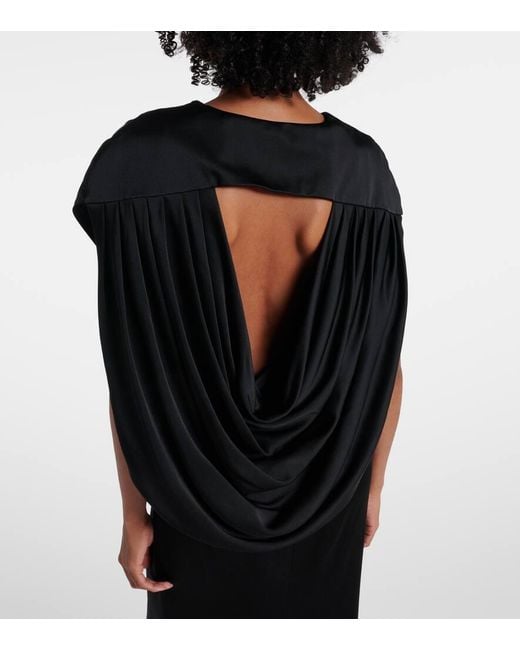 Stella McCartney Black Open-Back Satin Maxi Dress