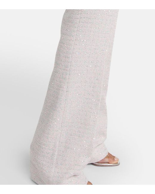 Alessandra Rich Gray Sequined Mid-Rise Straight Pants