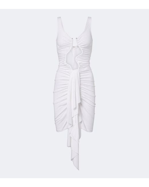 Christopher Esber White Salacia Ruched Jersey Minidress
