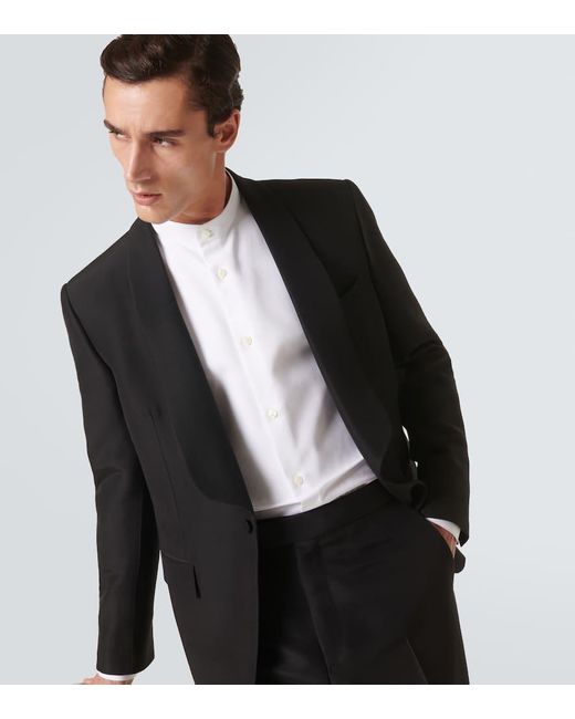 Loro Piana White Cotton Tuxedo Shirt for men