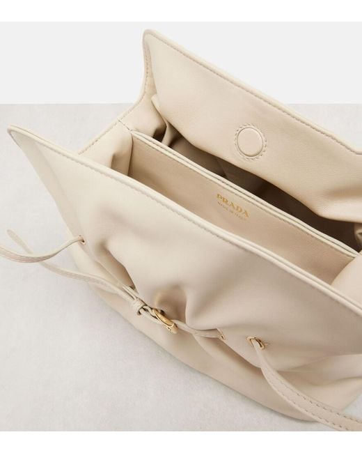 Prada Natural Dada Small Leather Shoulder Bag