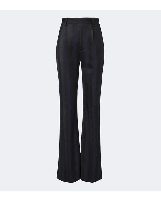 Vivienne Westwood Black Ray Striped Virgin Wool Flared Pants