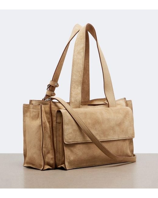 Miu Miu Natural Utilitaire Suede Shoulder Bag