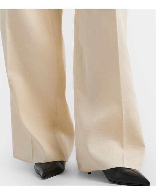 Dorothee Schumacher White Casual Sophistication Linen And Cotton Wide-Leg Pants