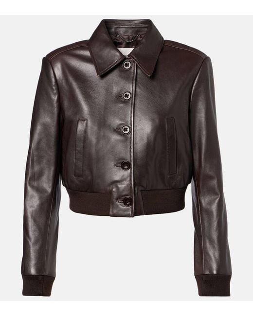Dorothee Schumacher Black Sleek Statement Cropped Leather Jacket