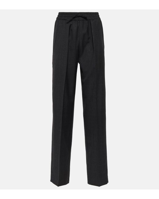 Pantalon ample Liska en laine vierge Isabel Marant en coloris Black