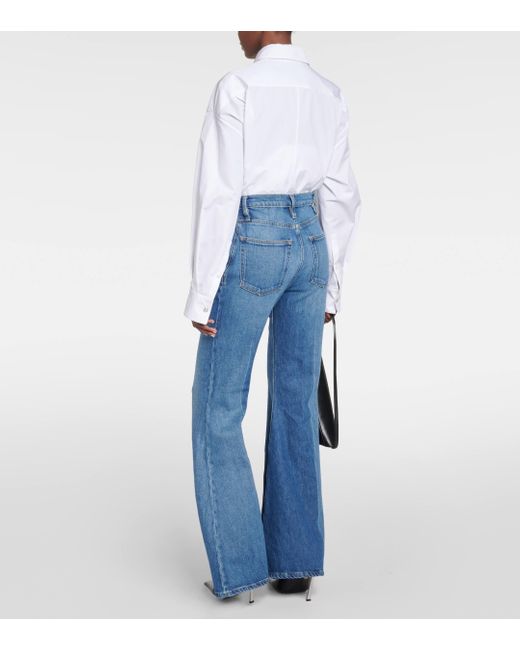 FRAME Blue The Extreme Flare High-rise Flared Jeans