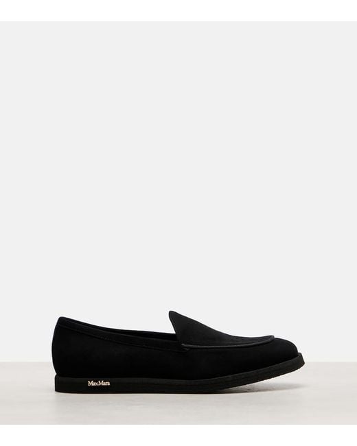 Max Mara Black Softmoc Suede Moccasins